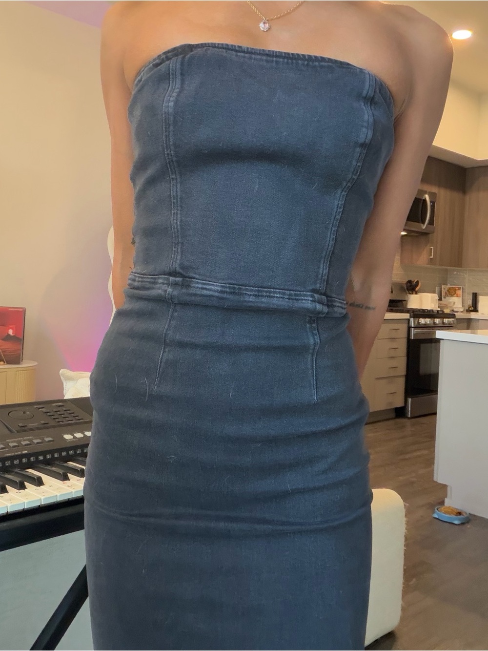 Denim Forum The 90’s Tube Maxi Denim Dress